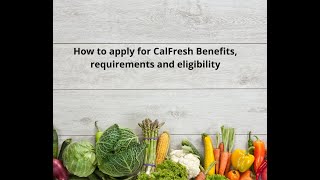 Food Benefits CalFresh where to apply income limits and payment amounts [upl. by Nevs]