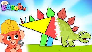 Stegosaurus  Club Baboo  Scary Dinosaurs  Building a Stegosaurus  kids fun with Club Baboo [upl. by Nilloc]