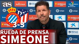 ESPANYOL 3  ATLÉTICO DE MADRID 3  SIMEONE rueda de prensa POSTERIOR  AS [upl. by Jolee818]