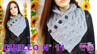 Como tejer el Cuello N° 11 a crochet en punto espigas y relieves para niñas y damas paso a paso [upl. by Armillia]