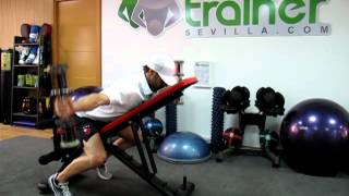 Hombros Elevaciones laterales con agarre supinacion en banco inclinado con Personal Trainer Sevilla [upl. by Nanreik542]