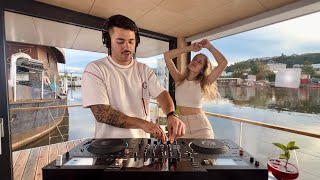 Groovy Afro House Music on a Boat I Prague 4K [upl. by Anerb787]