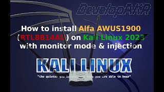 How to install Alfa AWUS1900 RTL8814AU drivers on Kali Linux 20231 with monitor mode amp injection [upl. by Inavihs514]