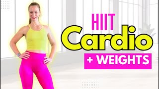 FULL BODY HIIT CARDIO amp WEIGHTS WORKOUT NO REPEAT [upl. by Bertilla]