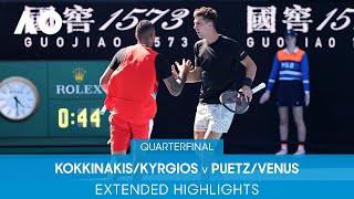 KokkinakisKyrgios v PuetzVenus Extended Highlights QF  Australian Open 2022 [upl. by Kreg]