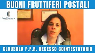 rimborso buoni fruttiferi postali clausola pfr decesso cointestatario [upl. by Annora]