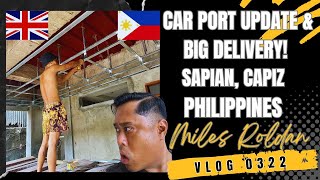 VLOG 322 CAR PORT CEILING UPDATE amp NEW BUILDING MATERIALS AT A MODERN HOUSE BUILD IN PHILIPPINES [upl. by Ellienad]