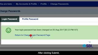 SBI RINB – How to Change Login or Profile Password on Online SBI [upl. by Nevram]