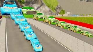 Flatbed Trailer Truck Potholes Transport Car Portal Trap Rescue  Cars vs Speed Bumps  BeamNGdrive [upl. by Azilef]