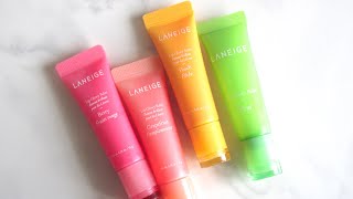 Review  Swatches Laneige Lip Glowy Balms [upl. by Luby594]