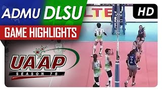 UAAP 78 WV DLSU vs ADMU Game Highlights [upl. by Brindell]