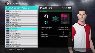 PES 2018 Feyenoord 196874 Stats Classic Legends [upl. by Humfrey]