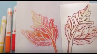 Monoprint Leaves for 3rd Grade [upl. by Duomham814]