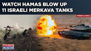 Watch Hamas Blow Up 11 Israeli Merkava Tanks Intense Fighting In Khan YounisAlQassam Goes All Out [upl. by Ajtak]