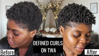 HOW TO DEFINE CURLS ON TWA  SHORT NATURAL HAIR [upl. by Lirbij995]