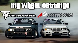 Assetto Corsa Wheel Settings for Thrustmaster T300  T500  TSXW  TX [upl. by Kantos]