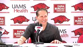 Eric Musselman talks about Devos return and Arkansas close win over Georgia [upl. by Anestassia]