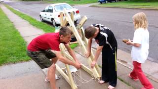 Trebuchet Launching 7th Grade Science Project [upl. by Okechuku]