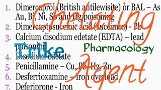 Chelating AgentTricksMetal Poisoning RemediesPharmacology [upl. by Reywas19]