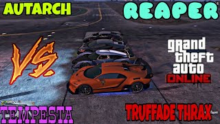 GTA 5 ONLINE  NEW DLC CASINO quotTRUFFADE THRAX VS AUTARCH VS TEMPEST VS REAPERquot DRAG RACE [upl. by Lyndes]