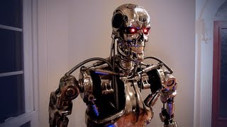 Terminator Endoskeleton T800 LifeSize Statue Sideshow Veteran Combat Version [upl. by Marya]