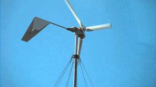 2Kw WindTurbine furling in 18mph winds [upl. by Beebe113]