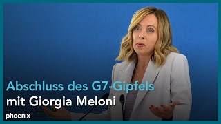 Giorgia Meloni zum Abschluss des G7Gipfels  15062024 [upl. by Ferree795]