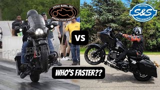 SampS 475 VS CYCLERAMA CR 470 CAM  HARLEY DAVIDSON M8 DRAG RACE [upl. by Ferdie]