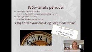 Litteraturen i siste halvdel av 1800tallet Nyromantikk og tidlig modernisme [upl. by Tricia145]