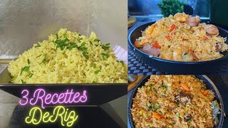 3 Recettes de RIZ super simple et très délicieuxle goûtle goût…facile et rapide à faire [upl. by Notgnirrac]