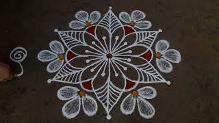 Friday special rangoli design 32dots small beautiful kolam daily muggulu Anusworld [upl. by Petuu570]