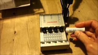 Demonstrating the Uniross 15 Minute High Speed Turbo Battery Charger [upl. by Karsten696]