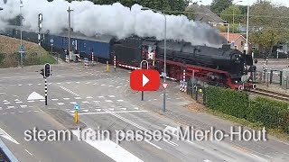 Steamtrain passes Mierlo Hout 69 [upl. by Enialed]