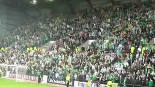 Hearts fans silenced by Celtic fans [upl. by Aicilef]