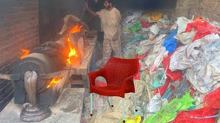 Incredible Process of Old Plastic are Recycled to Making Plastic Chair [upl. by Llenal]