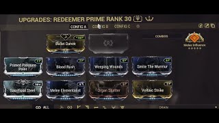 Warframe  Redeemer Prime with Melee Influence Jade Shadows Blast Status Rework [upl. by Notned]