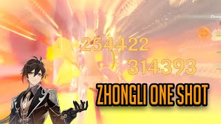 ZHONGLI MAX DAMAGE COMBO  GENSHIN IMPACT shorts [upl. by Ynneh]