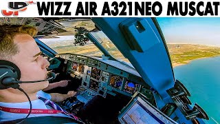 Wizz Air Airbus A321NEO Cockpit Landing Muscat Oman [upl. by Lorrin847]