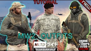 NEW 3 MW2 GUNRUNNING OUTFIT TUTORIALS  141  GTA Online  Clothing glitches NOT MODDED [upl. by Hannahoj]