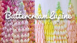 Buttercream lupines  how to smooth ice a layered cake and pipe lupine  lupin flowers [upl. by Damas]