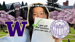 Reading my APPROVED UW Admission Appeal Letter after getting WAITLISTED  tips and advice [upl. by Marja]