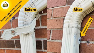 How to install or repair a downspout on a brick wall with a hidden bracket [upl. by Connel43]