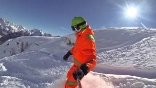 Freeride in Falcade Dolomiti Alps [upl. by Einor574]