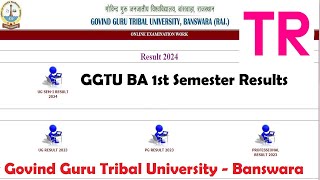 GGTU BA 1st Year Result 2024 Declare Banswara University BA 1st Semester Result 2024 Kaise Dekhe [upl. by Aihsoj]