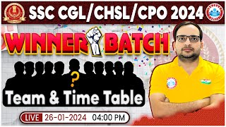 SSC CGLCHSLCPO 2024  RWA Winner Batch For SSC Team amp Time Table Info By Ankit Bhati Sir [upl. by Arlie]