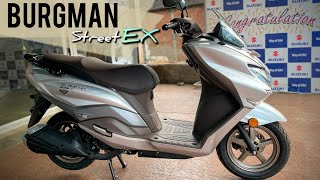 2024 Suzuki Burgman 125 Top Model🔥  Burgman 125 matte silver colour new model  Harsh verma [upl. by Ahsitra679]