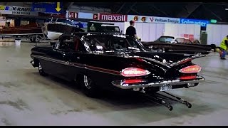 1200HP 59 Chevy Impala 632ci Big Block  Startup amp Burnout [upl. by Dublin983]