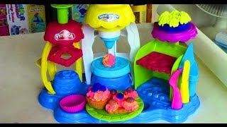 PlayDoh Frosting Fun Bakery with PlayDoh Plus Make Cup Cake and Cake Play Dough [upl. by Mulac]