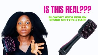 Blowout with Revlon blow dryer brush 4c hair  Full tutorial how to use Revlon blowout brush [upl. by Niamrahc]