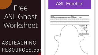 Free ASL Ghost worksheet Halloween [upl. by Naanac]